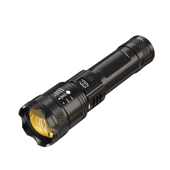 GRIMPEX Rechargeable Zoomable Flashlight 1500Mah Light with Power Bank for Camping C