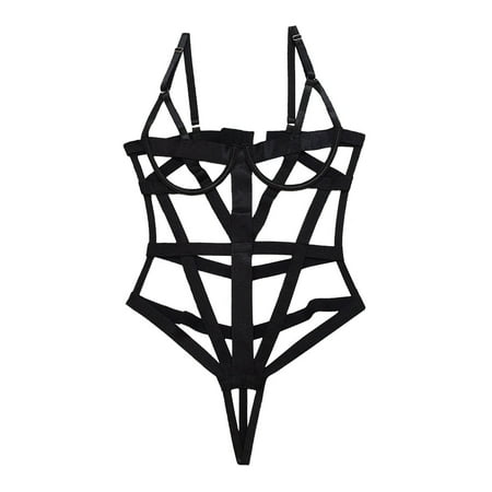 

Sehao Plus Size Underwear Women s 1 Piece Sexy Fashion Hollow Webbing Lingerie Underwear Sleepwear Steel Ring Pajamas Garter Polyester Night Dress for Women Sleepwear