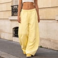 thumbnail image 6 of Leey-World Girls Joggers Sweatpants for Girls Wide Leg Sweat Pants High Elastic Waist Joggers School Sport Outfits 5-14 Years(Yellow,14-15 Years), 6 of 6