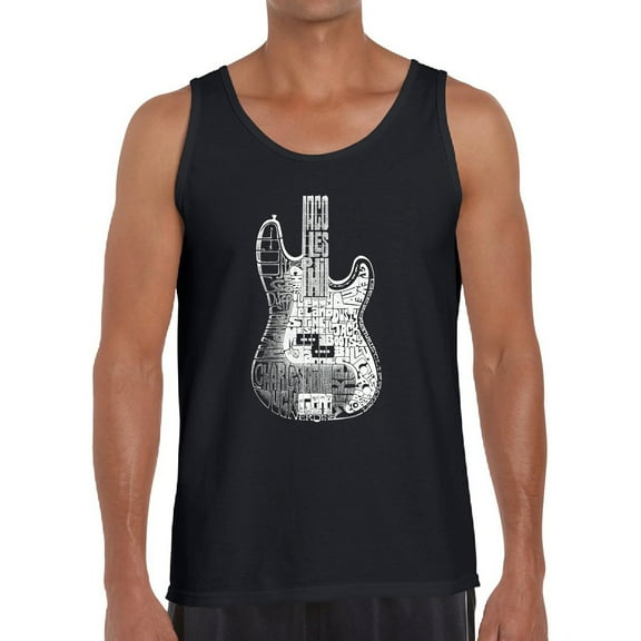 Men's Word Art Tank Top - Bass Guitar
