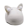 thumbnail image 4 of Funda para casco de esquí práctica y cálida, de punto, con protector de orejeras. blanco, 4 of 8