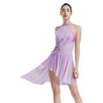 thumbnail image 2 of Sholeno Womens Sleeveless Figure Ice Skating Dance Dress Applique Lyrical Dance Costume High-Low Light Purple S, 2 of 7