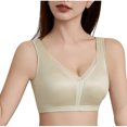 thumbnail image 4 of Kaemgyyd Women's Satin Bralette Plus Size Silk Wirefree Padded Mesh Bra Breathable No Underwire Lift up Everyday Bras, 4 of 5