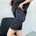 thumbnail image 5 of Women Leopard Print Biker Shorts, High Waist Tummy Control Butt Lift Workout Shorts, 5 of 9