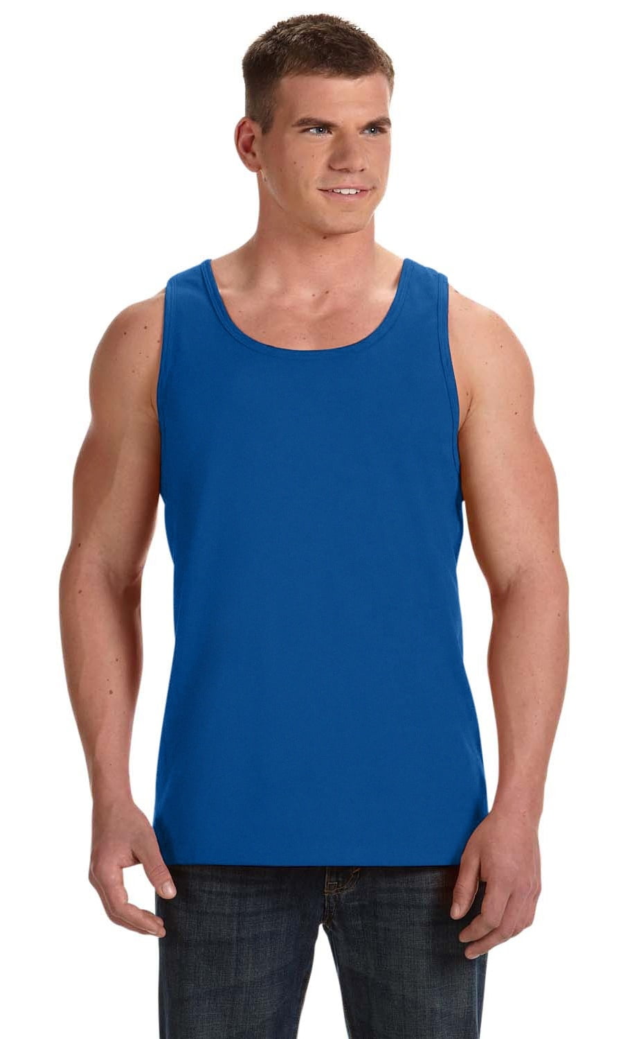 The Fruit of the Loom Adult 5 oz HD Cotton Tank Top ROYAL XL