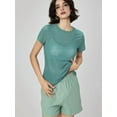 thumbnail image 6 of Women'S Open Back Sports Ultralight Sheer Quick-Drying Sports T-Shirt Yoga Running Layering Top  Green M, 6 of 7