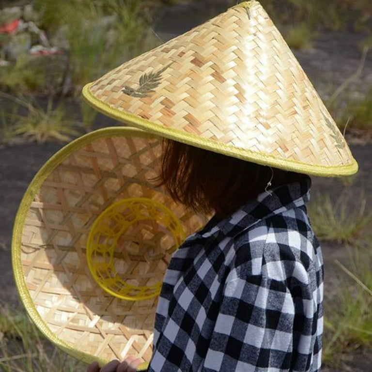 Outdoor Camping Hiking Chinese Oriental Sun Hat Handmade Weave