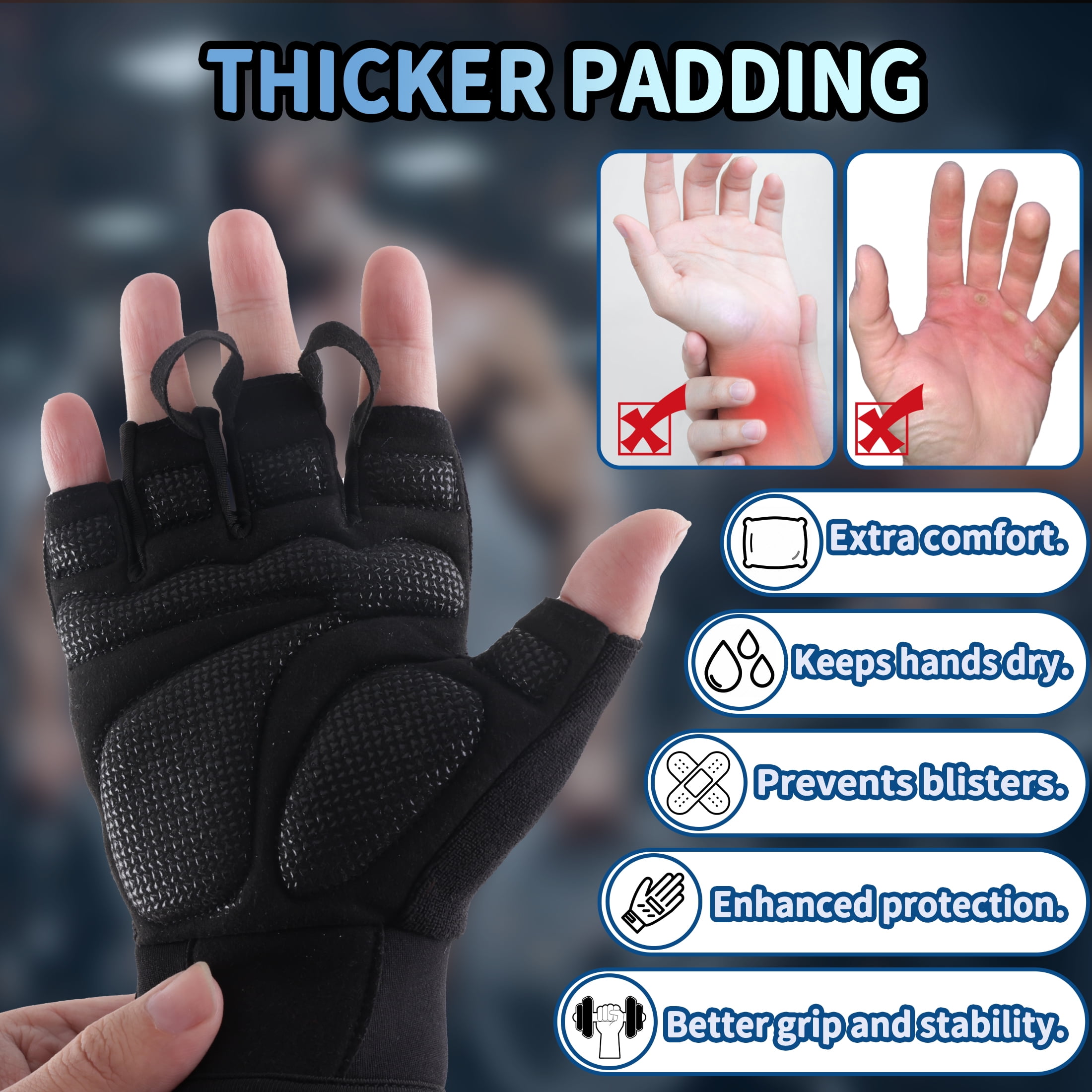 cyrico workout Gloves for Men and Women, Breathable Weight Lifting Gloves with Wrist Wrap Support, Full Palm Protection Gym Gloves for Fitness Training, Cycling, Pull Ups, Exercise and Hanging