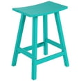 thumbnail image 1 of Florence Outdoor 24" HDPE Plastic Saddle Seat Barstool in Turquoise, 1 of 6
