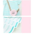 thumbnail image 7 of Emy Dola Little Girl's Summer Dresses Cotton Short Sleeve A-Line Striped Jersey Dress With Cute 3D Cat Pocket Toddler Midi Casual Sundress, 7 of 7