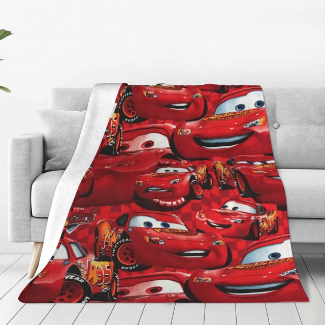 Manta de viaje de felpa suave de Lightning Mcqueen para dormitorio, sala de estar, sofá, oficina, regalo para todas las estaciones para mujeres, hombres, niñas y niños