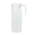 thumbnail image 2 of LShunze Clear Plastic Pitcher with Lid, 1.1L Water Jar with Ribbed Design, BPA-Free Water Pitcher,Tea Pitcher, Fridge Pitcher with Vented Lid for Hot Water Ice Tea Coffee Milk Shatter-Proof, 2 of 8