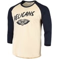 thumbnail image 2 of Men's Fanatics Zion Williamson Cream/Navy New Orleans Pelicans Raglan 3/4 Sleeve T-Shirt, 2 of 3