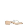 thumbnail image 3 of STEVE MADDEN Womens Clear Padded Claudette Square Toe Block Heel Slip On Heeled Thong Sandals 8.5 M, 3 of 3