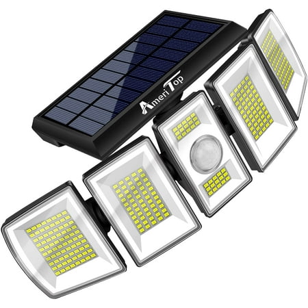 

Solar Lights Outdoor 300 LED 7000K Motion Sensor Lights Cordless; 5 Adjustable Heads 360° Wide Angle Illumination IP65 Waterproof Security LED Flood Light for Patio Yard Garden