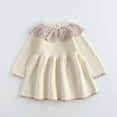 thumbnail image 4 of Odeerbi Infant Girls Cotton Knit Sweater Dress Cute Lace Collar Princess Dresses Children Solid Cute Sweet Round Neck Long Sleeve Dress Infant Girls Clothes, 4 of 5