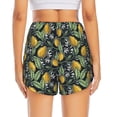 thumbnail image 4 of Xecao's Citrus Fruits Elegant Lemons for a double-layer running short for women, perfect for gym, tennis, and more, featuring a convenient pocket., 4 of 9