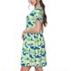 thumbnail image 2 of Disketp Cute Dinosaur Blue Green para Vestido de Manga Corta para Mujeres, Vestidos de Verano para Mujeres, Casual y Holgado para la Playa, 2 of 6