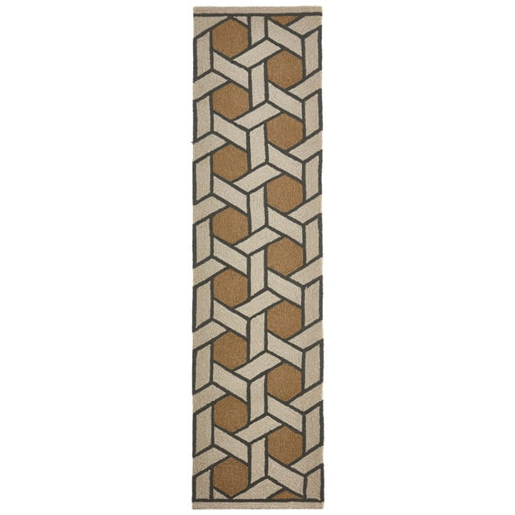 Liora Manne Napoli Basket Camel Indoor/Outdoor Runner Rug 24" x 8'