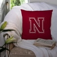 thumbnail image 3 of Letter N Initial Monogram - Maroon and White Fabric Decorative Pillow, 3 of 4