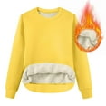 thumbnail image 4 of Women's Sherpa Lined Sweatshirts Warm Winter Fleece Crewneck Pullover Thermal Casual Soft Long Sleeve Thick Tops Yellow S, 4 of 8
