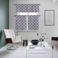 thumbnail image 5 of Red Blue Kitchen Curtains Valances and Tiers Set of 3 Watercolor Geometric Art Pattern Tier Curtains and Valance with Rod Pocket for Small Windows, 27.5"x36", 5 of 9