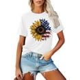 thumbnail image 2 of LAZYCHILD American Flag Shirt Womens 4th of July Shirts Sunflower Patriotic Tee Tops, 2 of 6