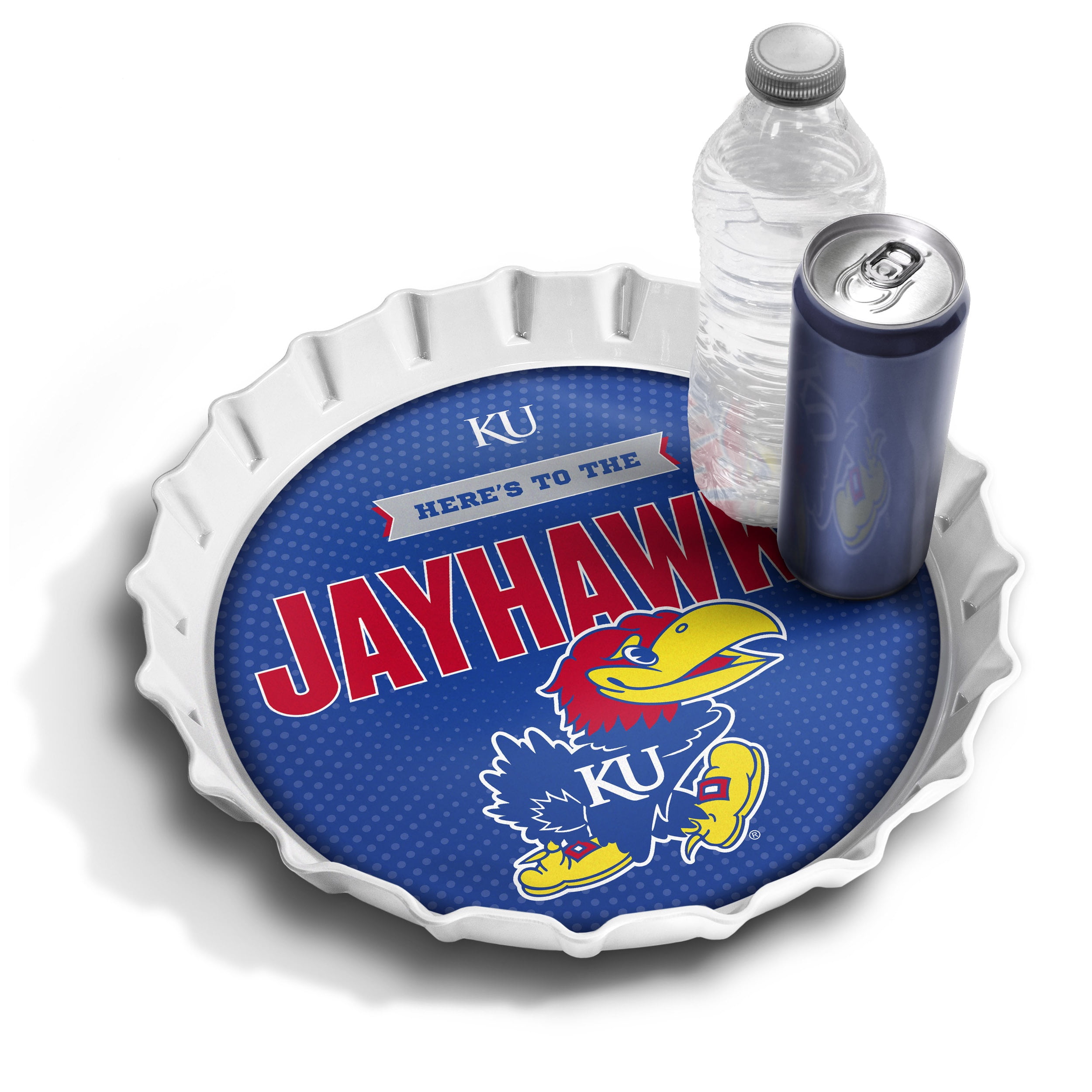 YouTheFan NCAA Kansas Jayhawks Bottle Cap Serving Tray