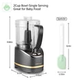 thumbnail image 3 of La Reveuse Mini procesador de alimentos eléctrico con tazón de preparación de 2 tazas de 200 vatios para picar, picar, moler, mezclar y hacer puré (gris metálico), 3 of 5