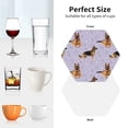thumbnail image 4 of KLL Drink Coasters Set Hexagon of 4,PU Leather Absorbent Coasters Set Decorative Coffee Cup Coasters Housewarming Gift for Home Decor-German Shepherd Dog, 4 of 5
