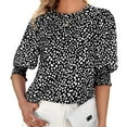 thumbnail image 2 of IROINNID Womens Oversize Loose Top Comfy Printed Round Neck Loose Chiffon Top Spring, 2 of 6
