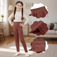 thumbnail image 5 of Girls Tights Fleece Lined Solid Slim Fit Stretchy Soft Warm Leggings Pants, 5 of 7