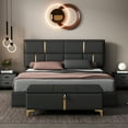 thumbnail image 2 of Velmero Queen Size Upholstered Storage Bed with Hydraulic Lift & Easy Assembly - No Box Spring Required,Black, 2 of 20