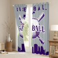 thumbnail image 4 of Homewish Ball Sports Player Black Out Curtains, Grey Purple Cartoon Baseball Curtains Pack of 2 (42x63 Each), Teens Kids Boys Girls Bedroom Curtains, Curtains and Drapes Home Decor, 4 of 7