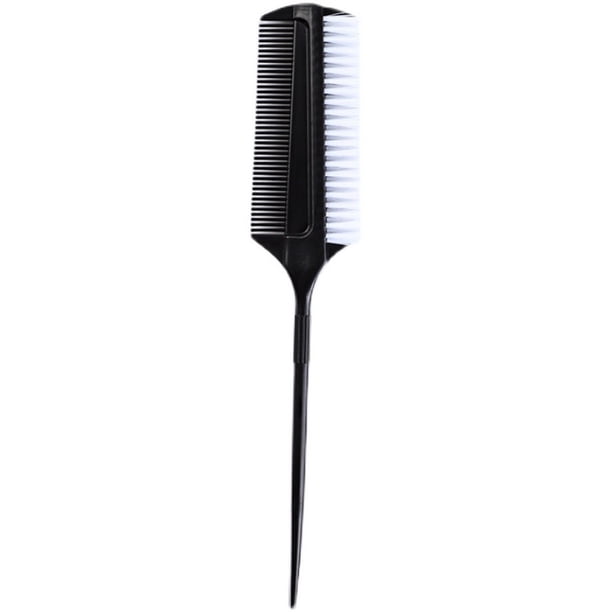 1 cepillo alisador para colas de caballo, cepillo para peinar el cabello, peine de doble cara para bailes de salón, competición de baile, peinado, negro