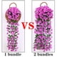 thumbnail image 3 of Cesta colgante de pared de flores artificiales violetas, flor de Orquídea, flor de seda, vid, hogar, boda, fiesta, decoración de luz de calle, 3 of 4