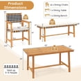 thumbnail image 3 of Costway 6PCS Patio Dining Set, Acacia Wood Table & Bench & 4 Armchairs with Umbrella Hole, 3 of 12