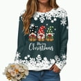 thumbnail image 2 of Towmus Fall Sweatshirts for Women Print Long Sleeve Christmas Graphic Sweatshirt Holiday Tops, 2 of 7