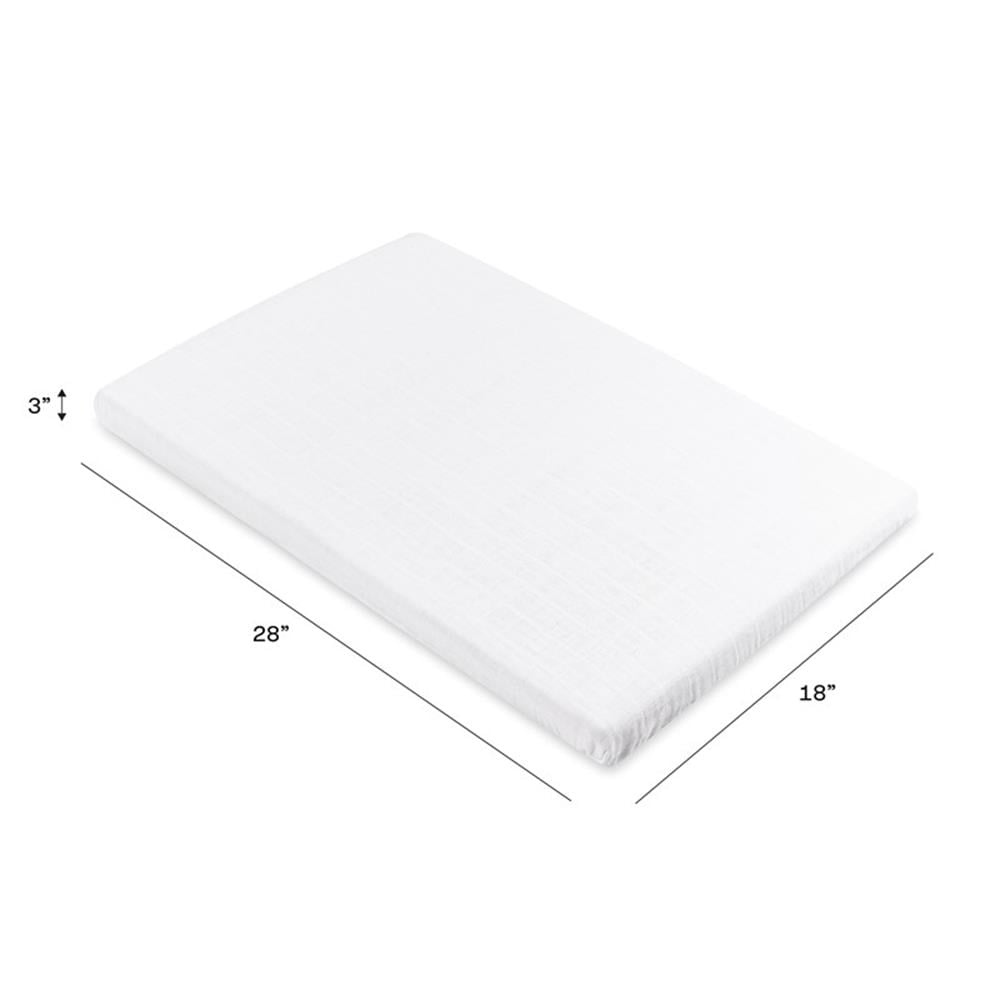 Pemberly Row 18x28" Modern Organic Cotton Bassinet Sheet in Plain White