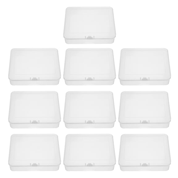HOOWIFFY Transparent Bead Storage Organizer Box with Hinged Lid, Small Parts Container for Jewelry Making and Craft Supplies