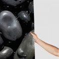 thumbnail image 3 of Chilfamy Pretty Shower Curtain with Hooks, Black Background Rocks Water Droplets Bathroom Decor, Chic Modern Style, 100% Polyester Fiber, Various Sizes 36x72, 3 of 7