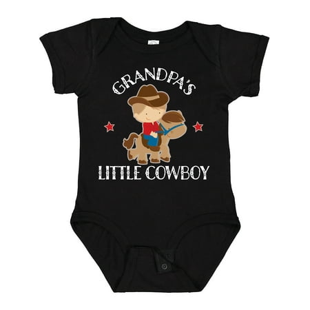 

Inktastic Grandpa Little Cowboy Outfit for Grandson Gift Baby Boy Bodysuit