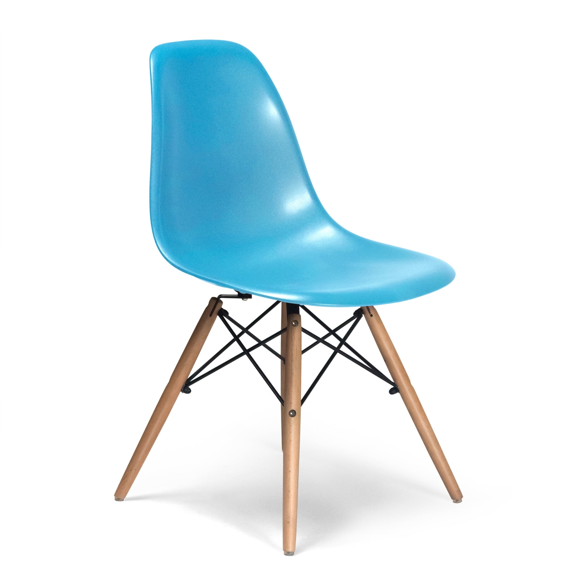 Paris-2 Side Chairs with Natural Legs (Set of 2) Blue