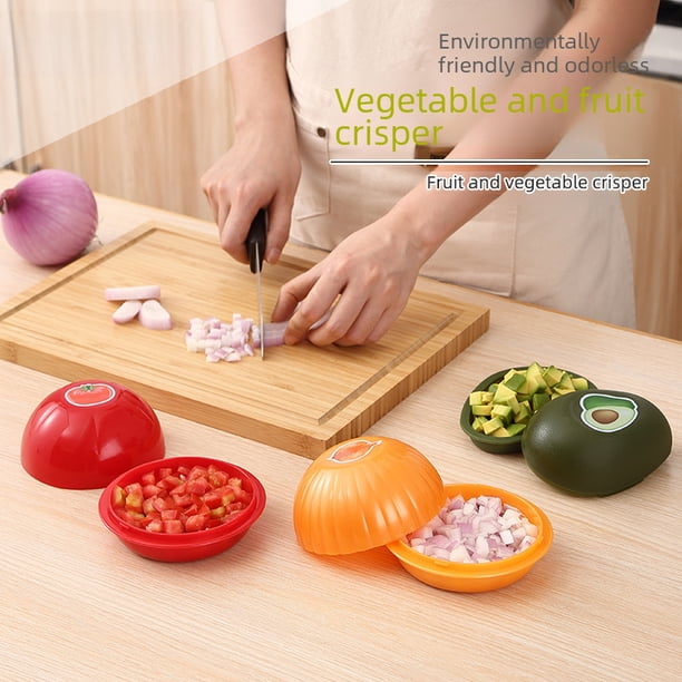 Herramientas de plástico para aguacate, caja para conservar cebollas frescas, caja sellada para alimentos para tomates, recipiente de plástico para conservar verduras frescas
