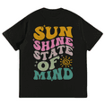 thumbnail image 2 of Sunshine State Of Mind Print T Shirts Summer Graphic Tees Popular Trendy Summer Sunshine Preppy Pattern Tops Black,L, 2 of 6
