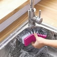 thumbnail image 4 of Cleaning Brush, Hard Bristle Crevice Brush, Bendable V-Shaped Head, Hanging Design, for Window Slot Floor Sink Corner, 4 of 6