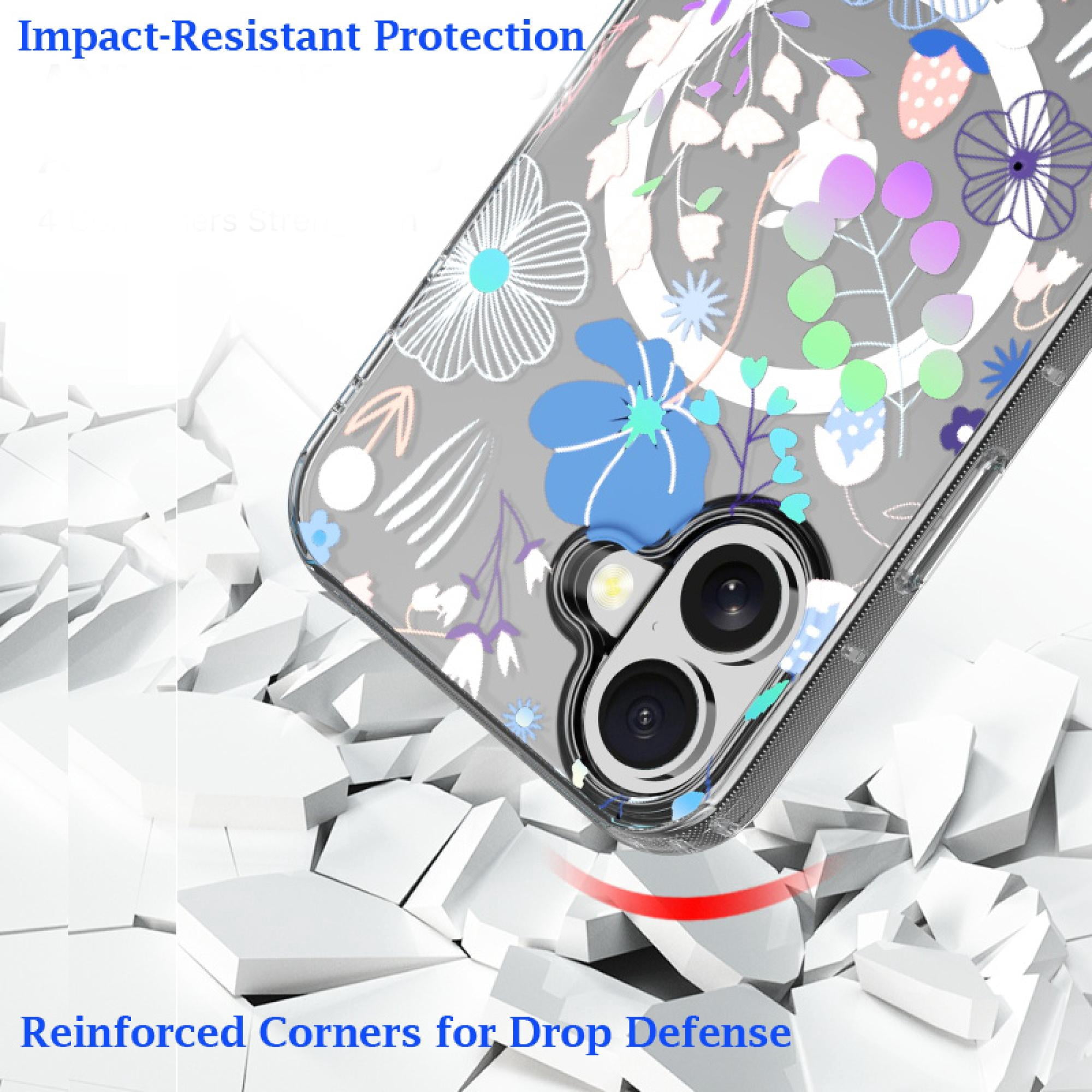 Magnetic Charging-Compatible Case for iPhone 16 Plus – Blossom Meadow | Elegant Floral Design with Drop Protection