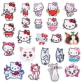 thumbnail image 2 of Parche adhesivo de tela bordado de Hello Kitty de dibujos animados para niños, insignias de sombrero, planchado, parches de costura, rayas DIY, bolsos de ropa, 2 of 4