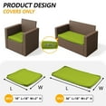 thumbnail image 4 of Snubbull 3 Pack, 36"x 18" Outdoor Patio Seat Cushions Replacement Covers Fit for 4 Pieces 4-Seater Wicker Rattan Patio Conversation Set Loveseat Chair Couch Furniture, Cover Only, Grass Green, 4 of 8