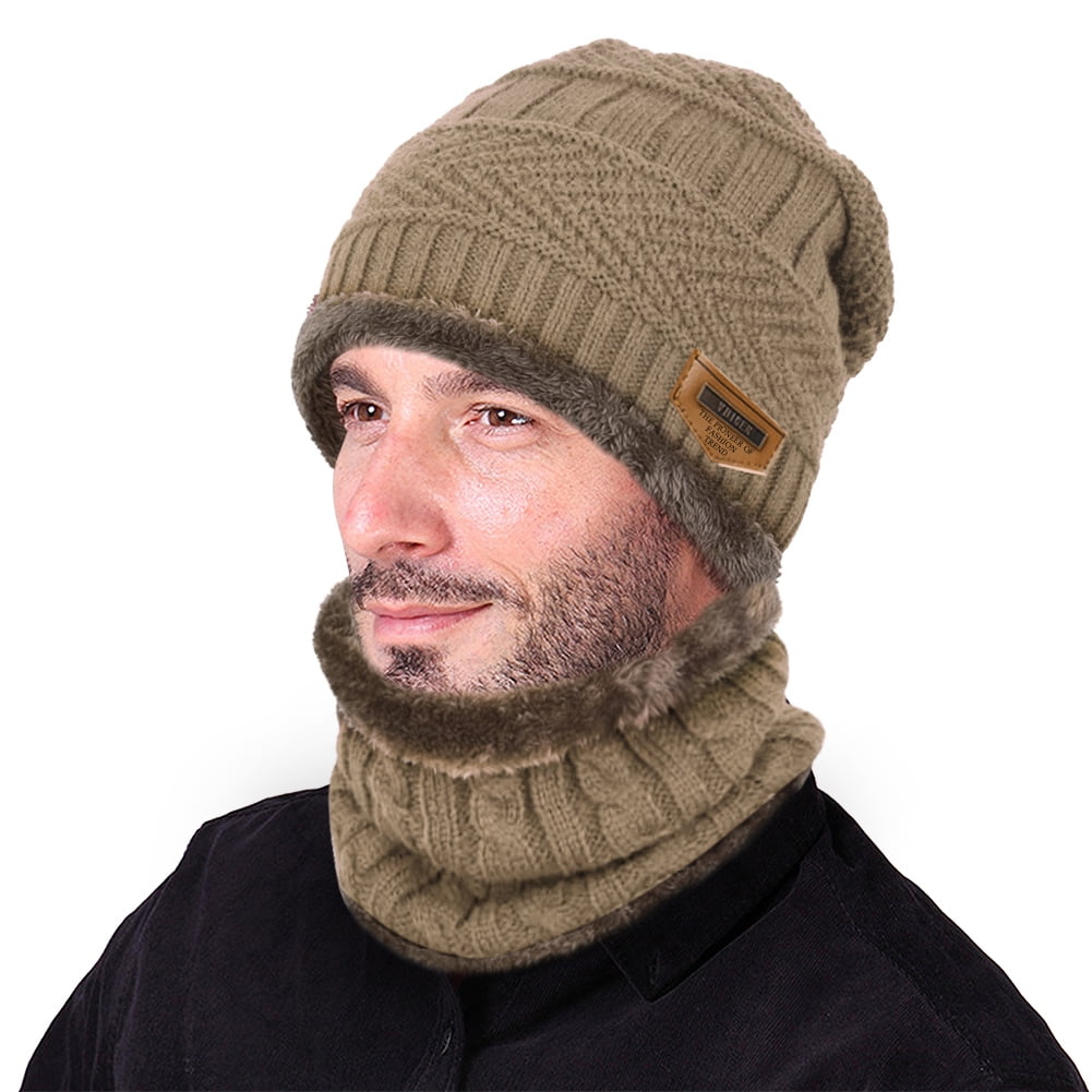 Unisex Knitted hat-Vbiger Mens Womens Warm Knitted Hat and Circle Scarf ...
